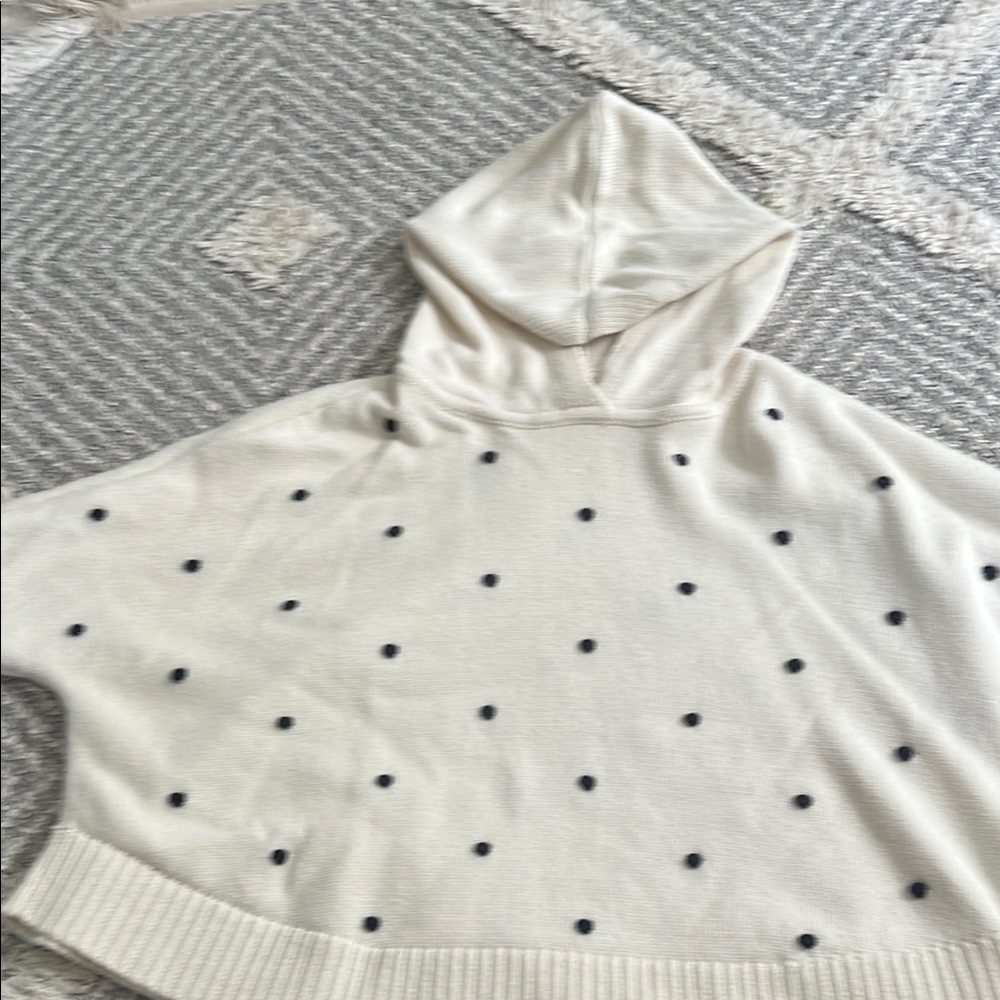 Toddler - Cream and Black Polka Dot Sweater/Poncho